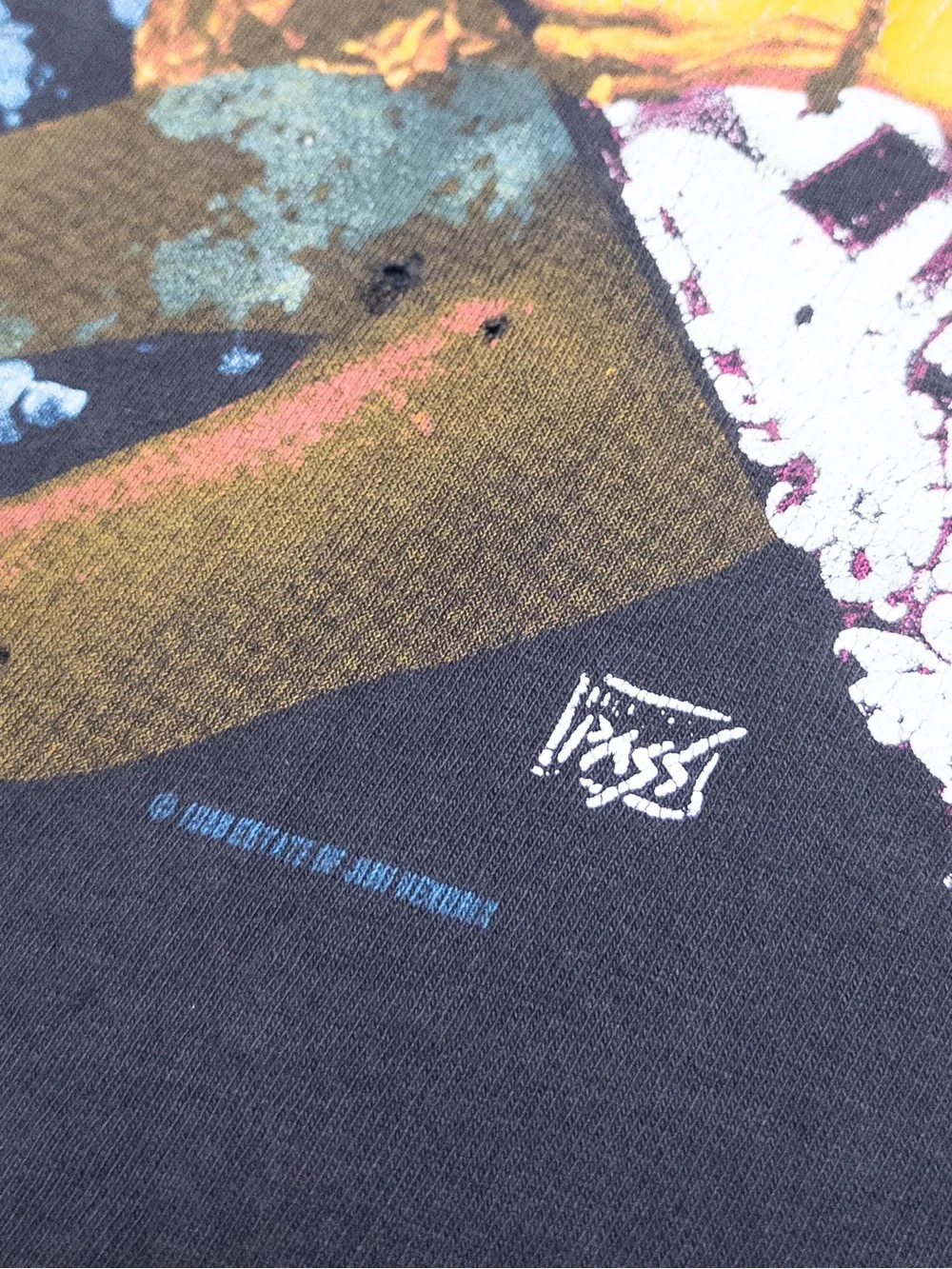 Vtg 80s Jimi Hendrix Backstage Pass T-Shirt, Single Stitch, Sz S, Thrashed - Picture 10 of 14